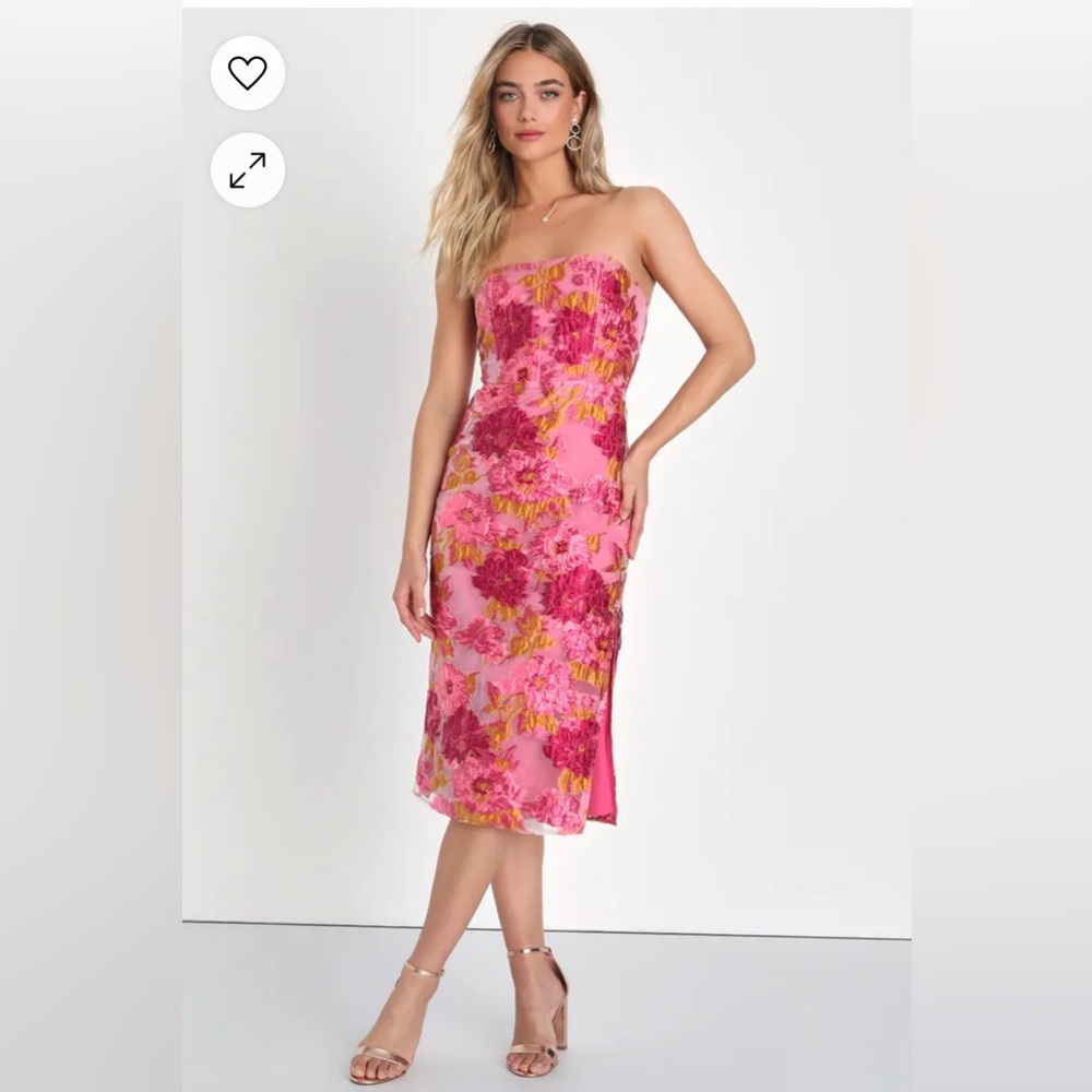 Lulus Strapless Midi Dress